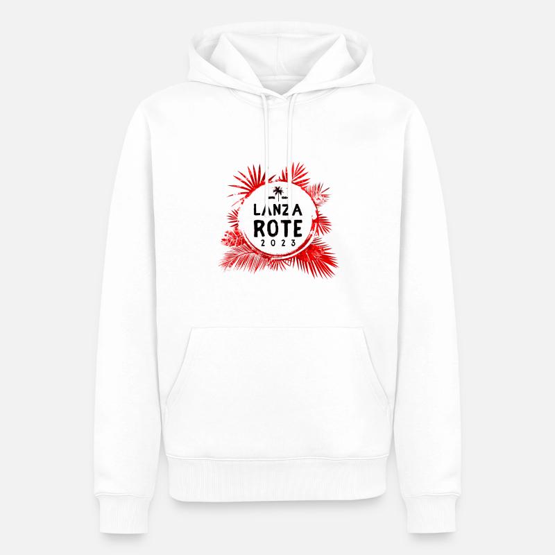 Lanzarote 2023 Bunt - Männer Premium Bio Hoodie - Weiß