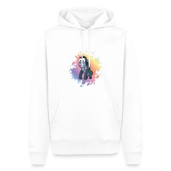 Gorilla Comic - Sweat à capuche Premium bio Homme - blanc - Devant - Nico (187cm)