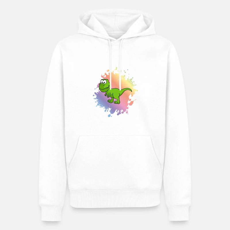 Dinosaurier T-Rex Comic - Männer Premium Bio Hoodie - Weiß
