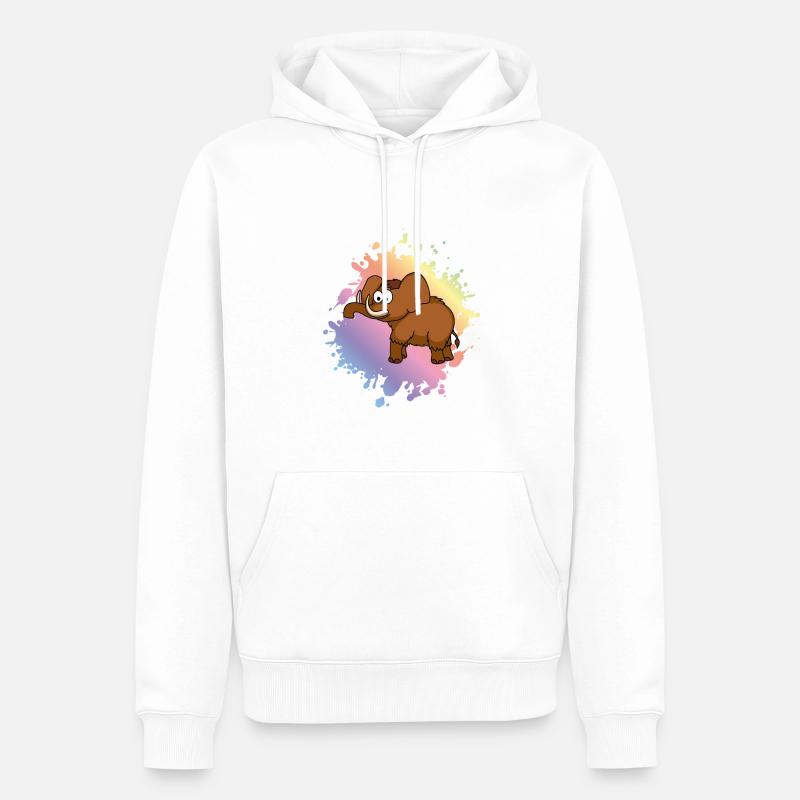 Mammut Comic Tier - Männer Premium Bio Hoodie - Weiß