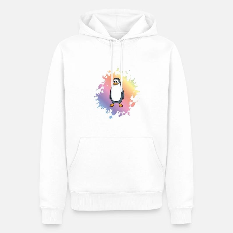 Pingouin Comic Animal - Sweat à capuche Premium bio Homme - blanc