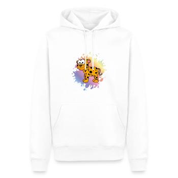 Leopard Comic Tier - Männer Premium Bio Hoodie - Weiß - Vorne - Nico (187cm)