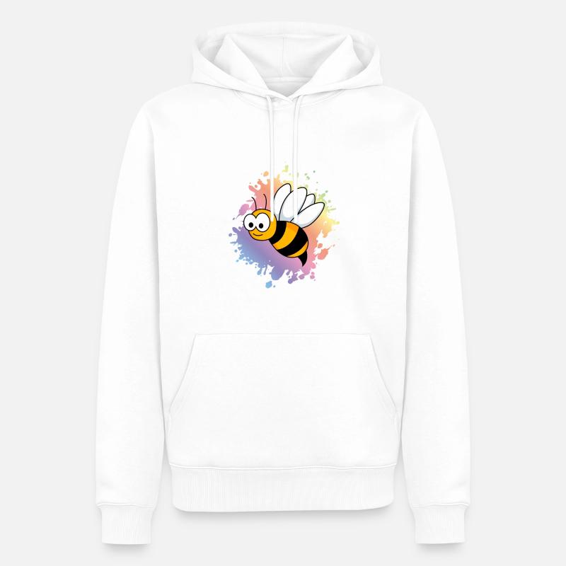 Honigbiene Comic Tier - Männer Premium Bio Hoodie - Weiß