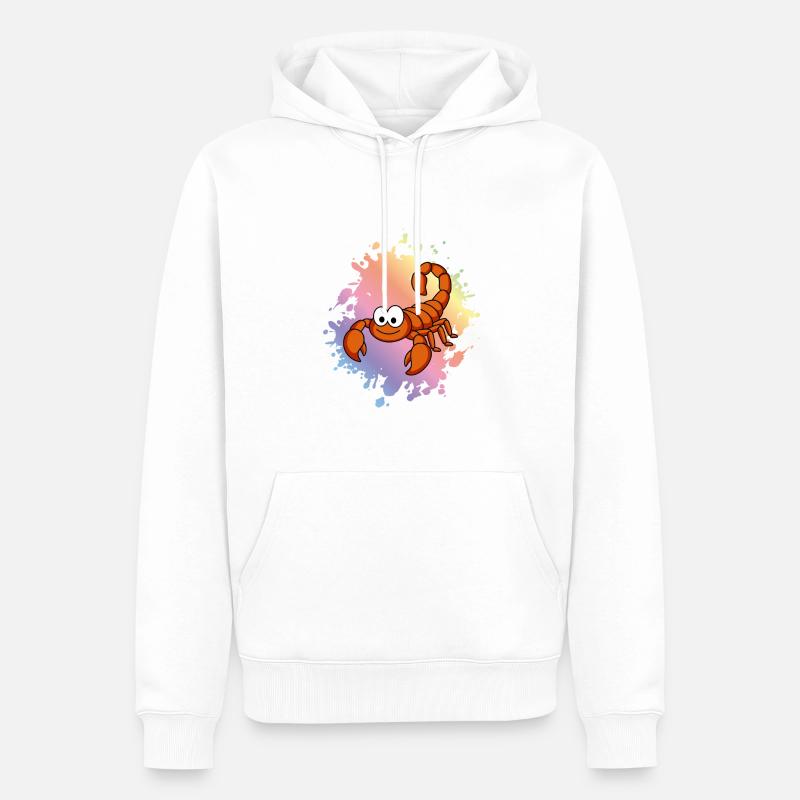 Skorpion Comic Tier - Männer Premium Bio Hoodie - Weiß