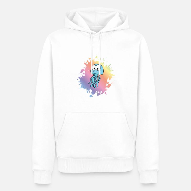 Méduse Comic Animal - Sweat à capuche Premium bio Homme - blanc