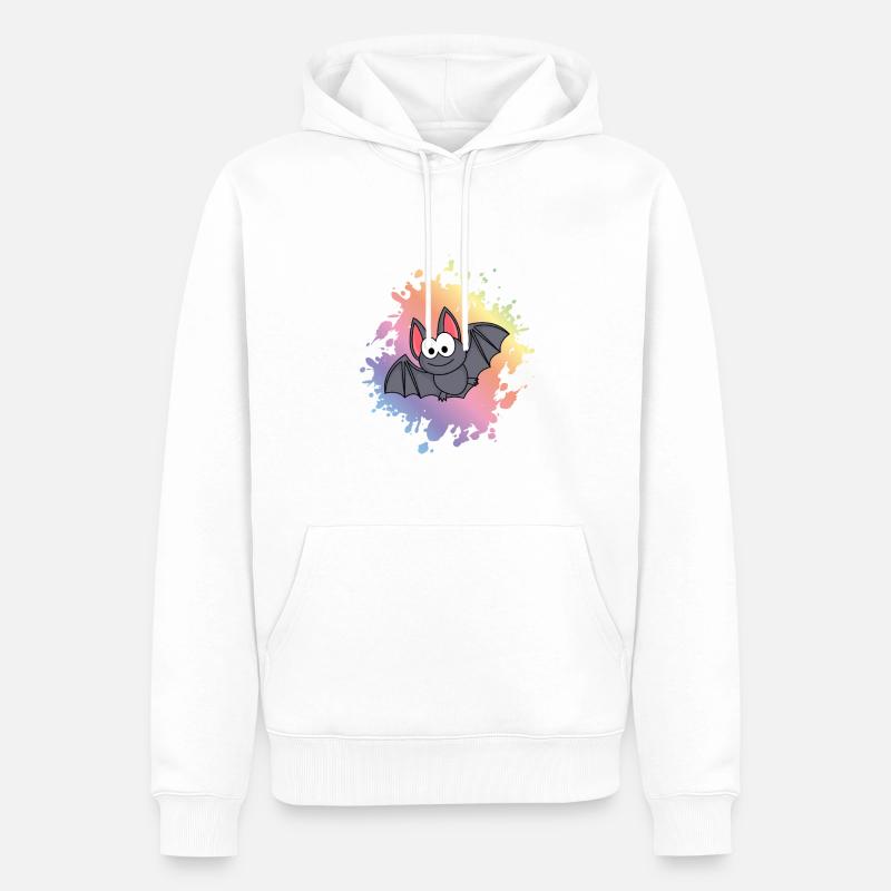 Fledermaus Comic Tier - Männer Premium Bio Hoodie - Weiß