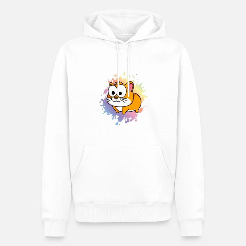 Hamster Comic Animal - Sweat à capuche Premium bio Homme - blanc