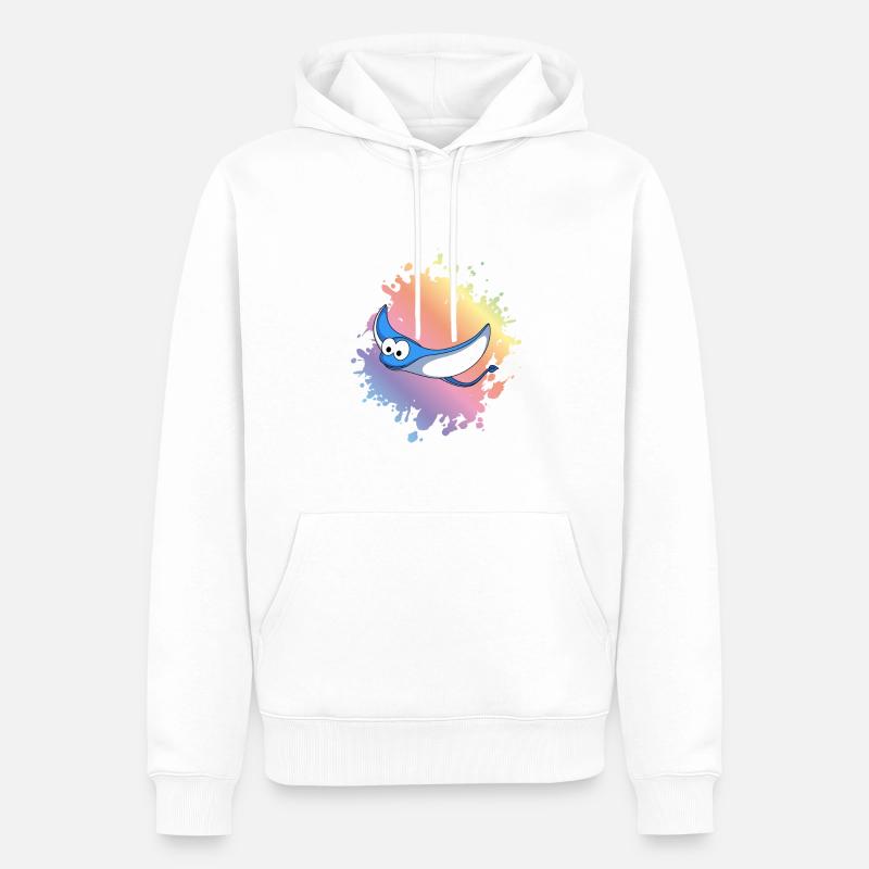 Rochen Comic Tier - Männer Premium Bio Hoodie - Weiß