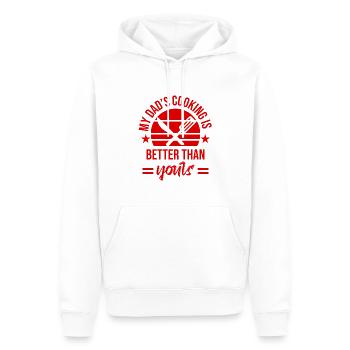 mein papa kocht besser - Männer Premium Bio Hoodie - Weiß - Vorne - Nico (187cm)