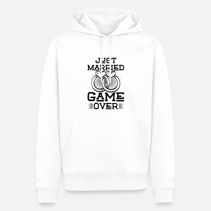 Just Married Game over - Männer Premium Bio Hoodie - Weiß