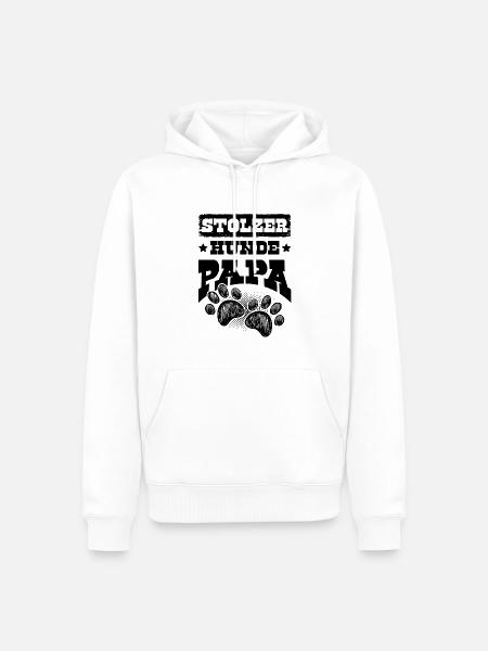 Stolzer Hunde papa - Männer Premium Bio Hoodie - Weiß