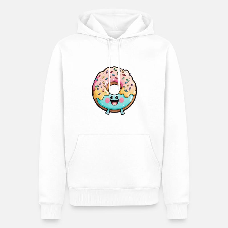 Donut Comic - Sweat à capuche Premium bio Homme - blanc