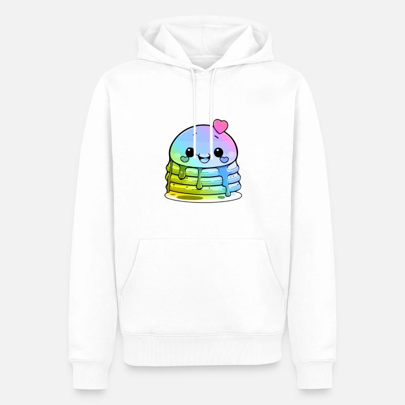 Pancake Comic Bunt - Männer Premium Bio Hoodie - Weiß