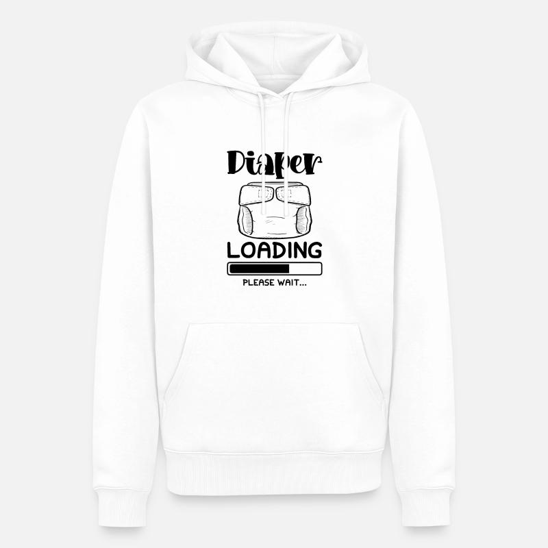 baby windel loading - Männer Premium Bio Hoodie - Weiß