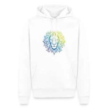 Löwe Mandala Boho - Männer Premium Bio Hoodie - Weiß - Vorne - Nico (187cm)