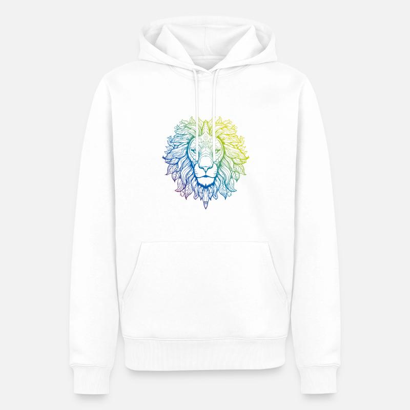 Leo Mandala Boho - Sweat à capuche Premium bio Homme - blanc