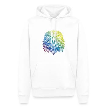 Adler Mandala Boho - Männer Premium Bio Hoodie - Weiß - Vorne - Nico (187cm)
