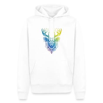 Hirsch Mandala Boho - Männer Premium Bio Hoodie - Weiß - Vorne - Nico (187cm)