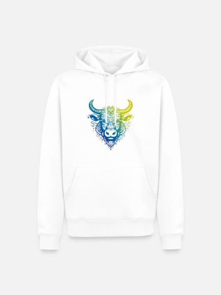 Bulle Mandala Boho - Männer Premium Bio Hoodie - Weiß