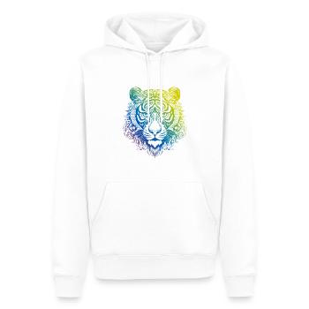 Tiger Mandala Boho - Männer Premium Bio Hoodie - Weiß - Vorne - Nico (187cm)