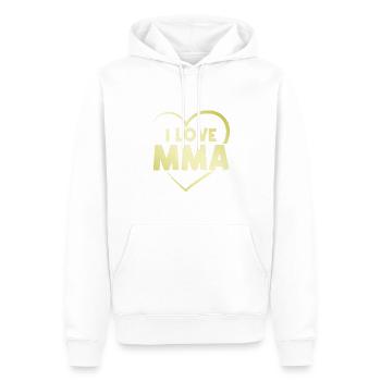 J’aime Mma - Sweat à capuche Premium bio Homme - blanc - Devant - Nico (187cm)