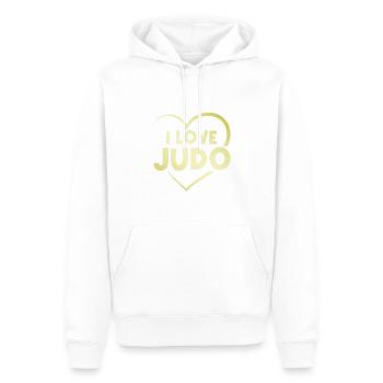 Ich liebe Judo Herz - Männer Premium Bio Hoodie - Weiß - Vorne - Nico (187cm)