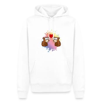 Ours Comic Couple Amour - Sweat à capuche Premium bio Homme - blanc - Devant - Nico (187cm)