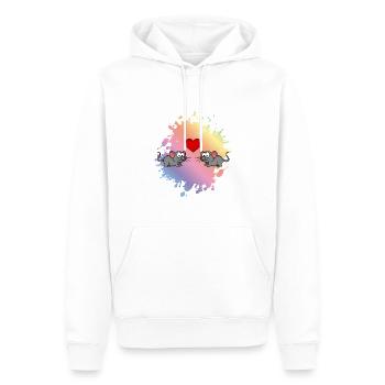 Maus Comic Paar Liebe - Männer Premium Bio Hoodie - Weiß - Vorne - Nico (187cm)
