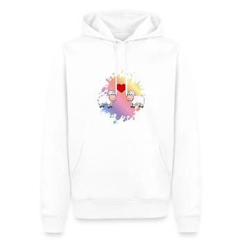 Schaf Comic Paar Liebe - Männer Premium Bio Hoodie - Weiß - Vorne - Nico (187cm)