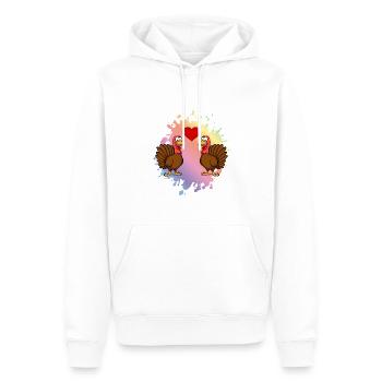 Truthan Comic Paar Liebe - Männer Premium Bio Hoodie - Weiß - Vorne - Nico (187cm)
