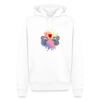 Koala Comic Couple Amour - Sweat à capuche Premium bio Homme - blanc - Devant - Nico (187cm)