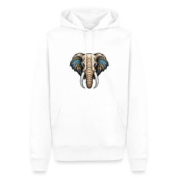 Elefant Portrait - Männer Premium Bio Hoodie - Weiß - Vorne - Nico (187cm)
