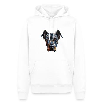 Portrait de chien dogue allemand - Sweat à capuche Premium bio Homme - blanc - Devant - Nico (187cm)