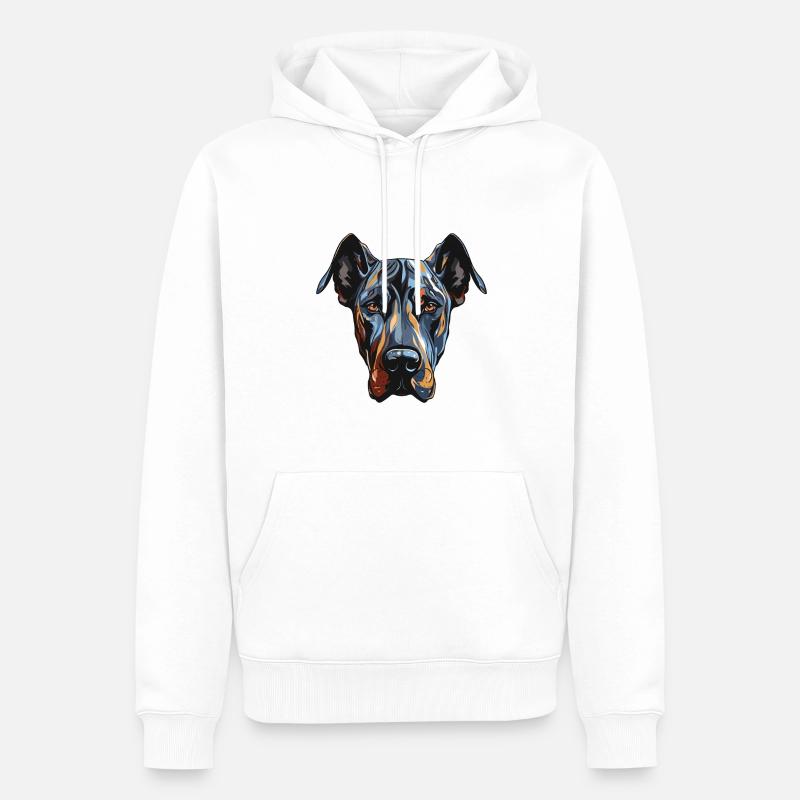 Great Dane Hund Portrait - Männer Premium Bio Hoodie - Weiß