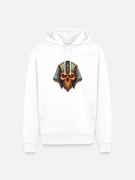 Pharaoh Skull - Men’s Premium Organic Hoodie - white