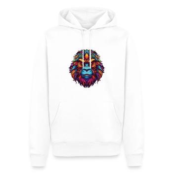 Portrait de gorille - Sweat à capuche Premium bio Homme - blanc - Devant - Nico (187cm)