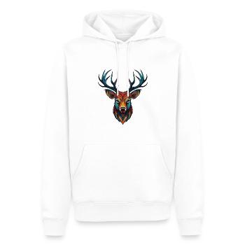 Hirsch Portrait - Männer Premium Bio Hoodie - Weiß - Vorne - Nico (187cm)