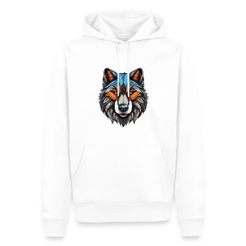 Portrait de chien Husky - Sweat à capuche Premium bio Homme - blanc - Devant - Nico (187cm)