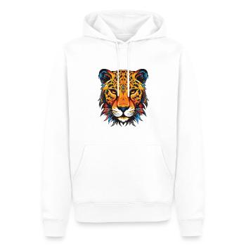 Portrait de guépard - Sweat à capuche Premium bio Homme - blanc - Devant - Nico (187cm)