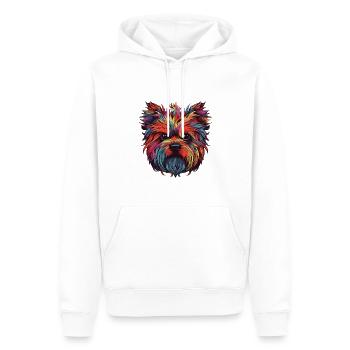 Yorkshire Terrier Hund Portrait - Männer Premium Bio Hoodie - Weiß - Vorne - Nico (187cm)