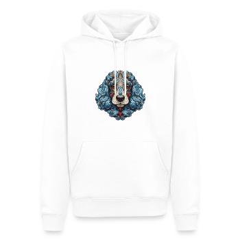 Portrait de chien caniche - Sweat à capuche Premium bio Homme - blanc - Devant - Nico (187cm)