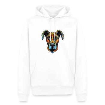 Portrait de chien dogue allemand - Sweat à capuche Premium bio Homme - blanc - Devant - Nico (187cm)