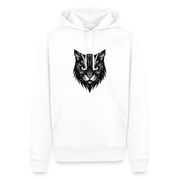 Chat Portrait Animal - Sweat à capuche Premium bio Homme - blanc - Devant - Nico (187cm)