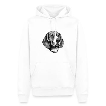 Beagle Dog Portrait Animal - Sweat à capuche Premium bio Homme - blanc - Devant - Nico (187cm)