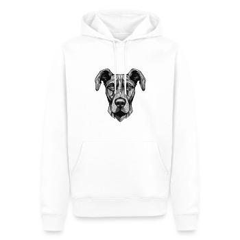 Grand Danois Chien Portrait Animal - Sweat à capuche Premium bio Homme - blanc - Devant - Nico (187cm)