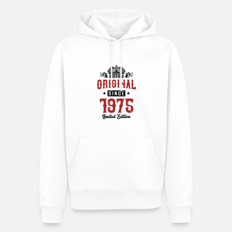 1975 Édition limitée - Sweat à capuche Premium bio Homme - blanc