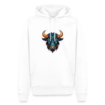 Bulle Kopf Taurus - Männer Premium Bio Hoodie - Weiß - Vorne - Nico (187cm)