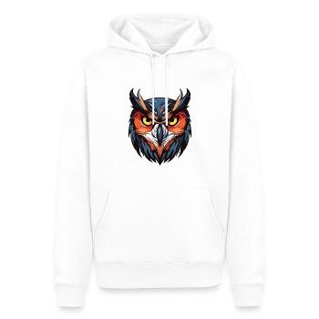 Portrait de hibou - Sweat à capuche Premium bio Homme - blanc - Devant - Nico (187cm)