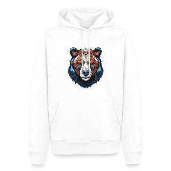 Tête d’ours polaire Ours polaire - Sweat à capuche Premium bio Homme - blanc - Devant - Nico (187cm)