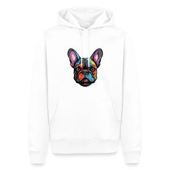 Französische Bulldogge Hund Kopf - Männer Premium Bio Hoodie - Weiß - Vorne - Nico (187cm)